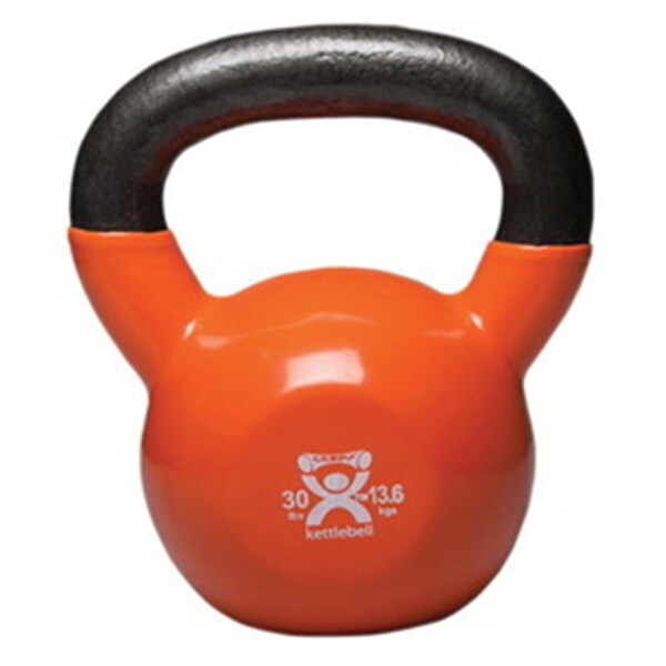 Fabrication Enterprises Cando Kettlebell, Vinyl-Coated, Gold - 30 lbs FA129078 - main